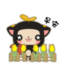 黒い葉の猫（個別スタンプ：29）