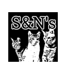 S＆N's 白黒ネコで気持ち伝えるスタンプ（個別スタンプ：24）