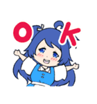 青髪ちゃん 夏スタンプ（個別スタンプ：1）