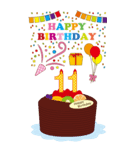 10～44歳・年齢の誕生日お祝いケーキ（個別スタンプ：2）