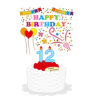 10～44歳・年齢の誕生日お祝いケーキ（個別スタンプ：3）
