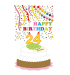 10～44歳・年齢の誕生日お祝いケーキ（個別スタンプ：15）