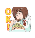 1いいね1円で晩ごはんを食べる腹ペコ女子（個別スタンプ：4）