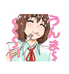 1いいね1円で晩ごはんを食べる腹ペコ女子（個別スタンプ：9）