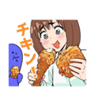 1いいね1円で晩ごはんを食べる腹ペコ女子（個別スタンプ：13）