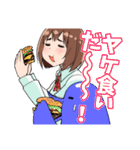 1いいね1円で晩ごはんを食べる腹ペコ女子（個別スタンプ：16）