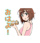 1いいね1円で晩ごはんを食べる腹ペコ女子（個別スタンプ：30）