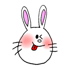 [LINEスタンプ] ほっぺたが赤いうさぎちゃんたち