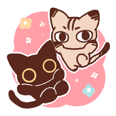 [LINEスタンプ] 黒ねこさんとキジトラのねこさん その2