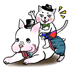 [LINEスタンプ] ニャン太とブル男の日常