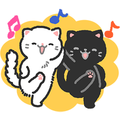 [LINEスタンプ] シロとクロの日々