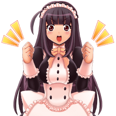 [LINEスタンプ] 応援する可愛いメイドさん