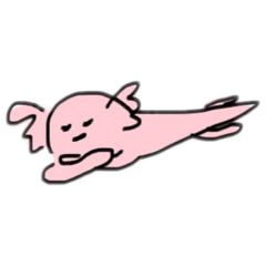 [LINEスタンプ] 寝っ転がるウーパールーパー