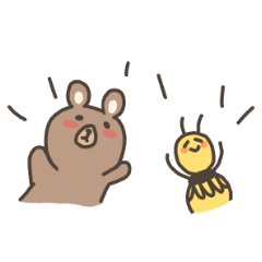 [LINEスタンプ] ミルクティーくまと働かないハチ