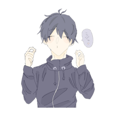 [LINEスタンプ] 自分の心に正直な男子 with dog