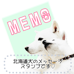 [LINEスタンプ] 北海道犬×ふせん メッセージスタンプ♡の画像（メイン）