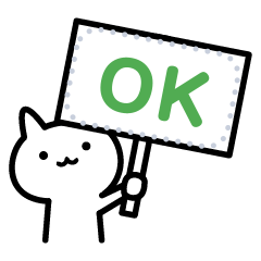[LINEスタンプ] 白い猫のメッセージスタンプの画像（メイン）