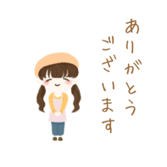 [LINEスタンプ] にこにこ女の子とパン