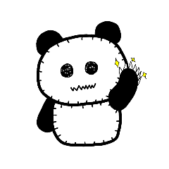 [LINEスタンプ] 闇堕ちパンダのぬいぐるみ