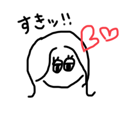 [LINEスタンプ] 半目ガール