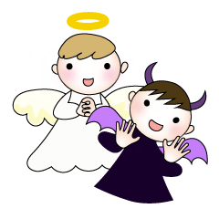 [LINEスタンプ] 天使ちゃんと悪魔ちゃんのお祝い