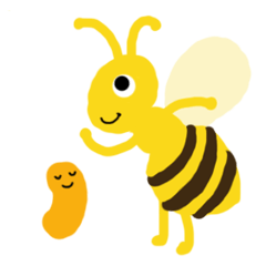 [LINEスタンプ] ミツバチ ハニーとラルヴァの画像（メイン）