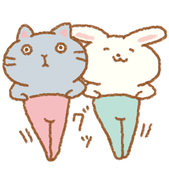 [LINEスタンプ] タイツをはいたうさぎとねこ2