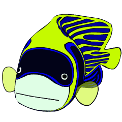 [LINEスタンプ] ばきばき泳ぐ熱帯魚 タテキン親子