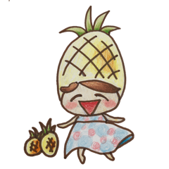 [LINEスタンプ] おてんばパイナップル