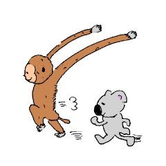 [LINEスタンプ] 手長猿くん、コアラ君①