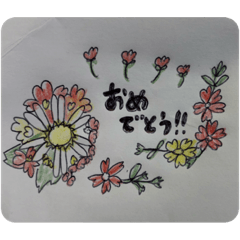 [LINEスタンプ] Happy flower messageの画像（メイン）