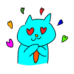[LINEスタンプ] 水色ネクタイ猫
