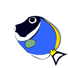 [LINEスタンプ] ばきばき泳ぐ熱帯魚 パウダーブルーの画像（メイン）