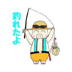 [LINEスタンプ] 釣り好きトン吉