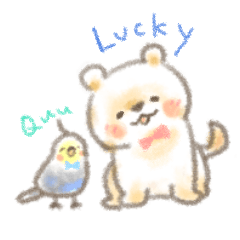 [LINEスタンプ] ラッキーとくーちゃん1（あいさつ言葉）