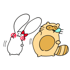 [LINEスタンプ] ふんわりどうぶつ うさみとぽんたぬ