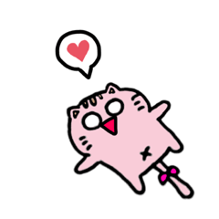 [LINEスタンプ] 使いやすさを意識しだしたピンクのねこ