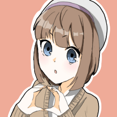 [LINEスタンプ] ベレー帽少女