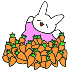 [LINEスタンプ] にんじんだいすき うさぎさん