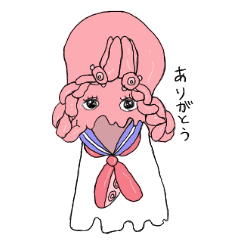 [LINEスタンプ] セーラー服と三つ編みのタコ