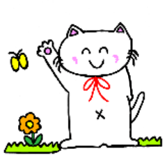 [LINEスタンプ] 白ねこ リリー 楽しい日々