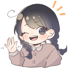 [LINEスタンプ] ゆるいおさげちゃん