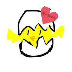 [LINEスタンプ] ヒヨコのぴーちゃん殻付き