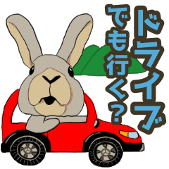 [LINEスタンプ] 無表情なウサギの生活