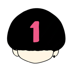 [LINEスタンプ] 数字黒マッシュ