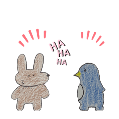 [LINEスタンプ] ふぞろいなウサギ