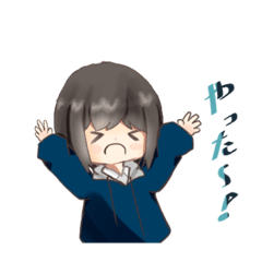 [LINEスタンプ] 制服パーカー女子