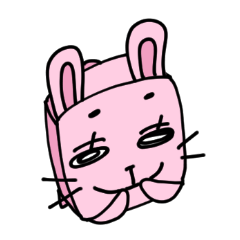 [LINEスタンプ] 立方どうぶつ はこうさぎ