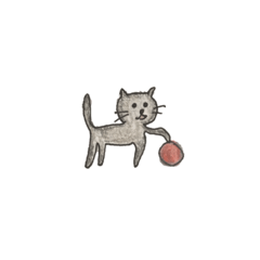 [LINEスタンプ] グレーのネコと茶色のねこ