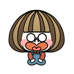 [LINEスタンプ] めがね＆マッシュガール